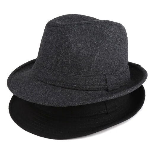 Qisiman's new winter hat woolen men's hat for the elderly, warm and thickened British retro gentleman hat for women, woolen hat - black, adult size 58CM