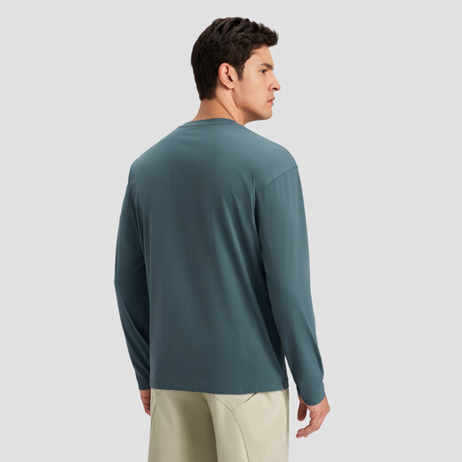 DESCENTE Essential series Henry collar quick-drying long-sleeved T-shirt sweater for men BK-BLACK L