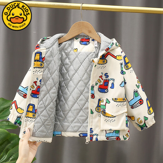 Disney Boys' Jackets Autumn and Winter 2025 New Baby Western Style Children's Thickened Hooded Jacket Western Style Jacket Yellow Digger Thin Section 100