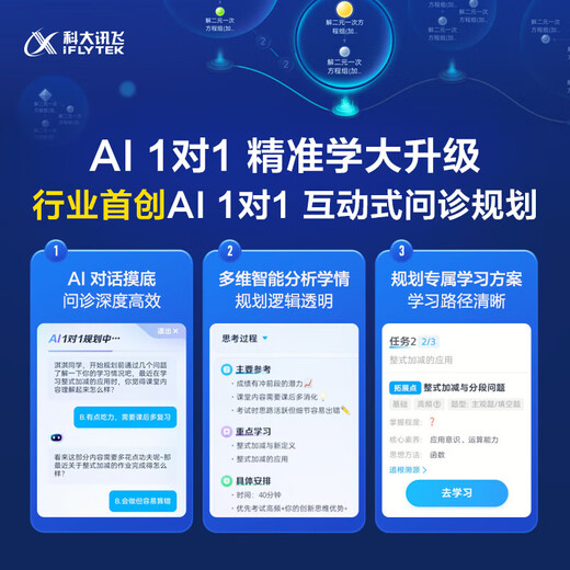 IFLYTEK learning machine T30Lite/T30Pro tablet, eye protection tablet learning machine for children of all ages from primary school to high school, AI accurate learning, question answering, tutoring, teaching materials, synchronous interactive class learning machine T30 Lite 8+512G