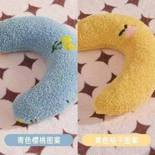 猫咪小枕头宠物猫咪枕头垫子护颈U型靠枕柔软加厚网红枕头猫狗 猫猫U型枕头-橘黄款