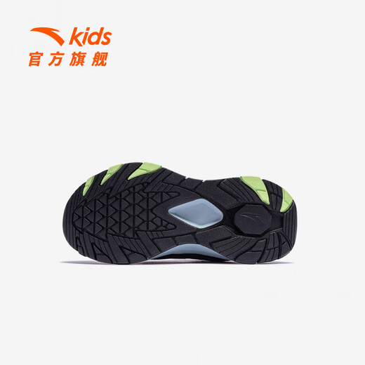ANTA Children's Cotton Shoes for Boys Dengfeng 3 New Knob Buckle Leather Water-Repellent Cotton Shoes 312549975N Black/Metallic Blue-2 31
