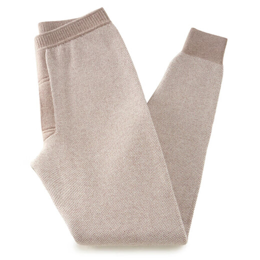 KING DEER Pure Cashmere Men's Thickened High-Waist Warm Pants Women's Slim-fitting Autumn and Winter Underwear Wool Bottoming Cashmere Pants Men-Sesame Style-Dark Gray XL