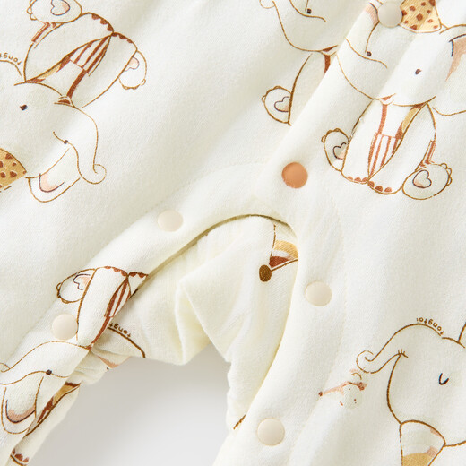 Tongtai (TONGTAI) baby jumpsuit autumn and winter pure cotton quilted baby clothes newborn cotton romper yellow 73cm