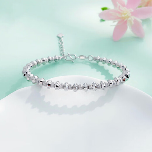 CHINA GOLD pt950 platinum abacus scimitar bead bracelet adjustable women's birthday gift for girlfriend about 13.03g