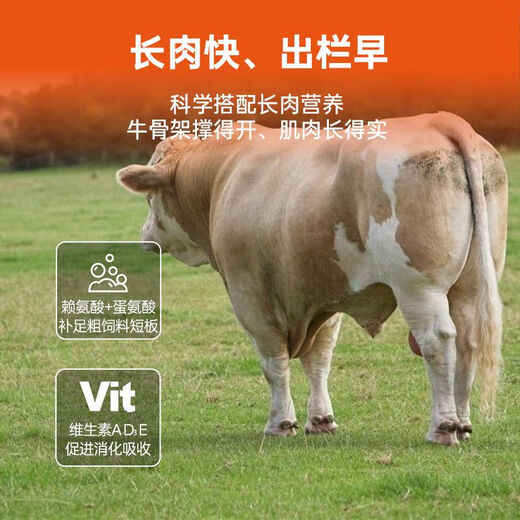YINGMEIER Beef Cattle Grow Meat YINGMEIER Premix Fattening Feed Simmental Cattle Feed Cattle Fattening and Slaughtering 5% Beef Cattle Grow Meat 25kg