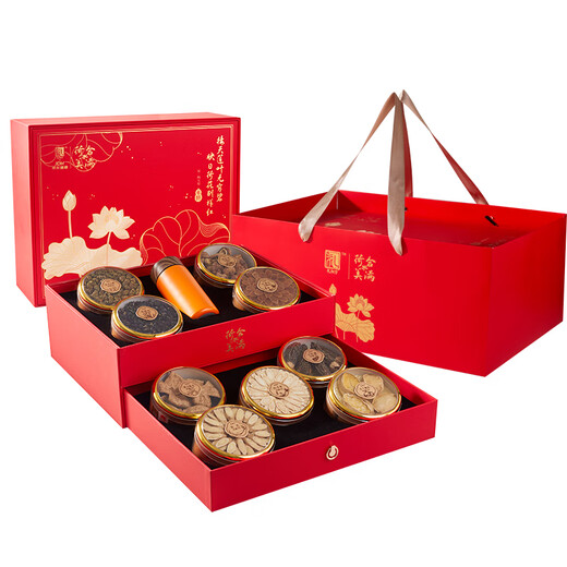 Li Zhifang Hehe Manchuan Ginseng Antler Nine Pieces 337g is a high-end gift box gift for parents, elders and leaders.