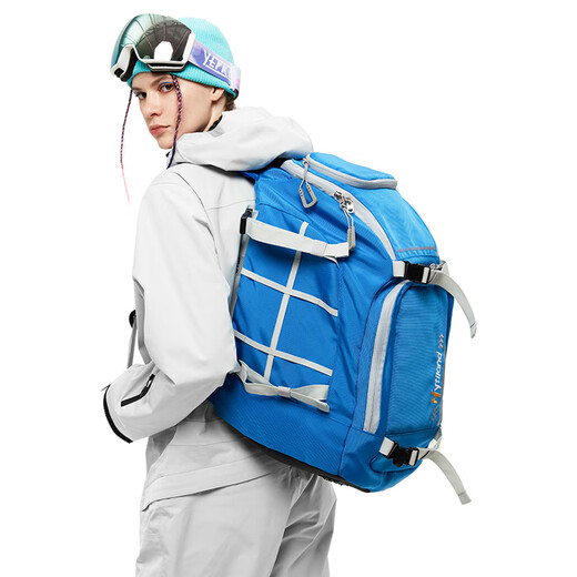 ROSSIGNOL Einzel- und Doppelboard-Skischuhrucksack, 50 l, großes Fassungsvermögen, Trocken- und Nasstrennung, Skiausrüstung, Kosmetiktasche, kann an Einzel- und Doppelbrett aufgehängt werden, Quiet Blue