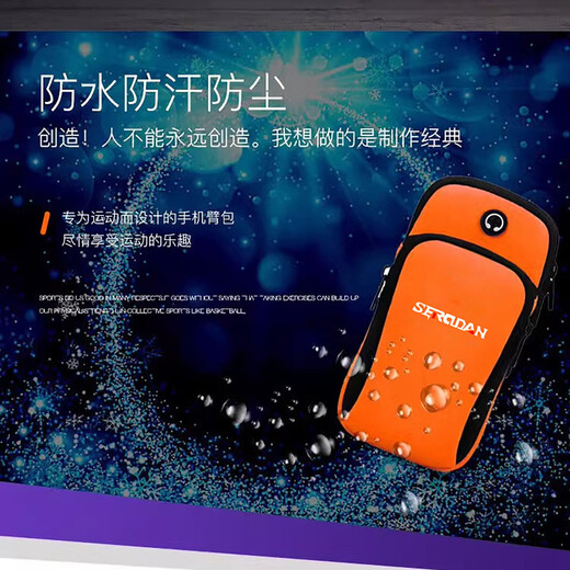 Running mobile phone arm bag for men Apple Huawei universal fitness outdoor sports arm bag with waterproof bag wrist bag for women SEROUDANN/black one size fits all 17.5*9.5cm