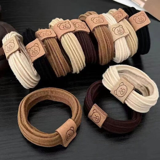 Internet celebrity bear hair tie does not hurt your hair, simple high-elastic rubber band, thickened hair tie, high ponytail headdress, bear hair tie, 5 mixed colors