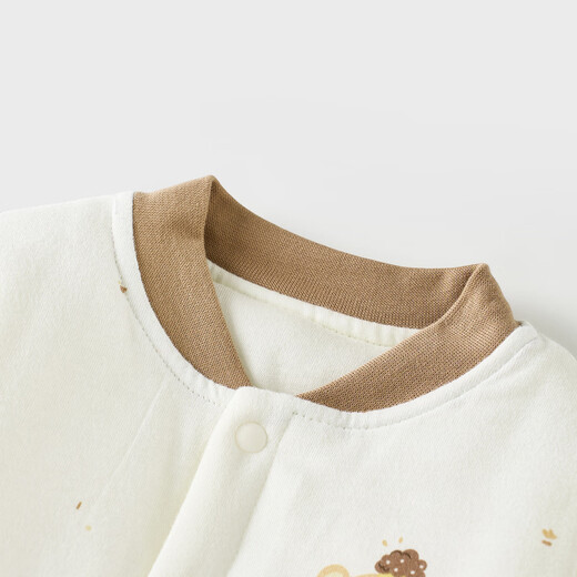 Tongtai (TONGTAI) baby jumpsuit autumn and winter pure cotton quilted baby clothes newborn baby clothes thin cotton romper warm white 90cm