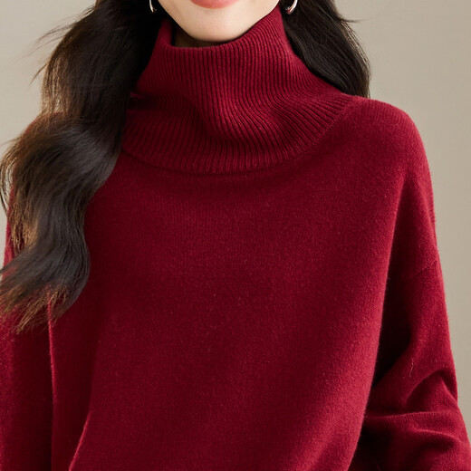 Shexi (Srcr) 365g thickened 100% wool sweater for women autumn and winter loose knitted base layer