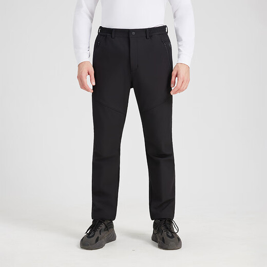 Amadeus Degaola Amadeus new winter fishing pants for men outdoor velvet thickened waterproof breathable heated soft shell pants black 2XL (recommended 170Jin Jin equals 0.5kg 190Jin Jin equals 0.5kg)