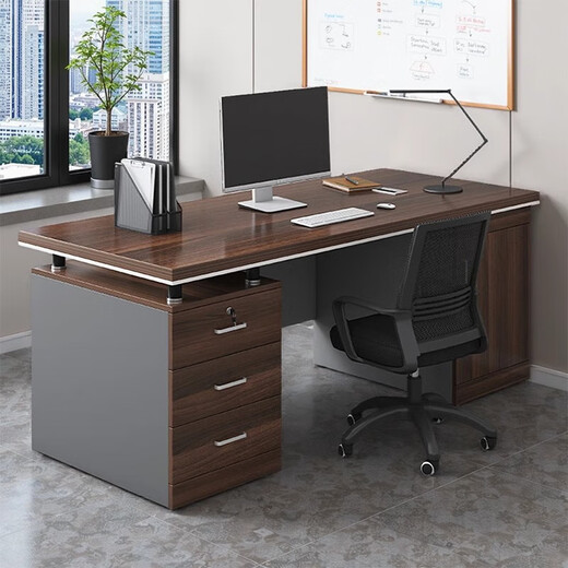 Desk staff desk simple modern office boss desk simple staff desk workbench supervisor desk computer desk boss desk wilderness oak color 160*70