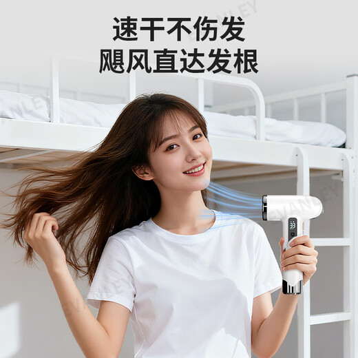 EVANLEY German Wireless Hair Dryer Rechargeable Student Dormitory Unplugged Battery Hair Dryer USB Hair Dryer Adjustable Hot and Cold Low Power Not Harmful to Hair Art Exam Portable 100,000 RPM - High Configuration Can Blow Hot Air Without Plug-In - Deep Space Gray