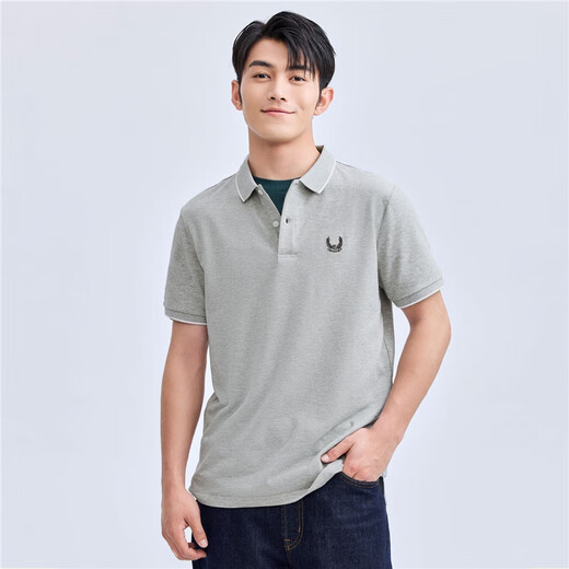 Giordano polo shirt men's Lycra stretch pique knitted wheat ear embroidered lapel short-sleeved top 01013391