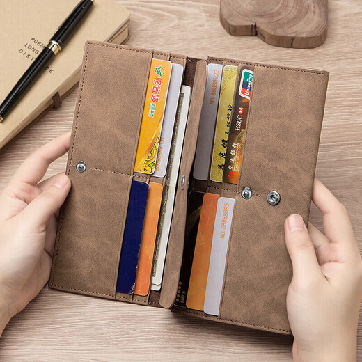 MashaLanti men's wallet long wallet large capacity ID card holder wallet clutch bag men's high-end Father's Day birthday gift