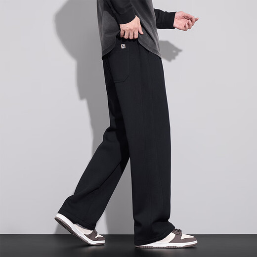 Baleno S&K Draped Straight Pants Men's Casual Pants 2025 Autumn New Loose Straight Student Heavy Sports Trousers Gray Waffle Easy Care XL Size Recommended 125-145 Jin Jin equals 0.5 kg