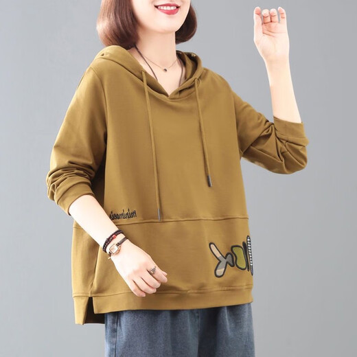 Qiuze CHIUTSE Shandong Jimo Sweater Women's Early Autumn Hooded Sweater Women's 2025 Winter New Large L Size Women's Clothing Long Women's Clothes Green (Collect and shop. Prioritize delivery) M_Recommended 80-100Jin Jin is equal to 0.5 kg