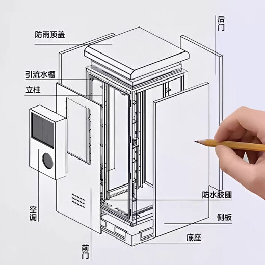 Gabinete integrado para exteriores resistente al agua y a la lluvia ácida Estación base 5G frío y calor comunicación inteligente a temperatura constante amplificador de potencia personalización del gabinete 750*750*1700 no incluye aire acondicionado