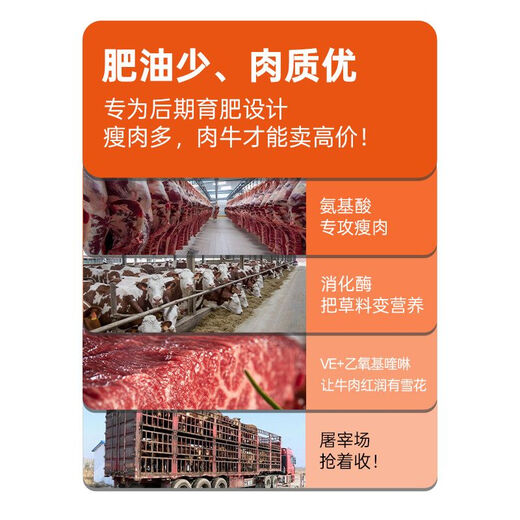 YINGMEIER Beef Cattle Grow Meat YINGMEIER Premix Fattening Feed Simmental Cattle Feed Cattle Fattening and Slaughtering 5% Beef Cattle Grow Meat 25kg