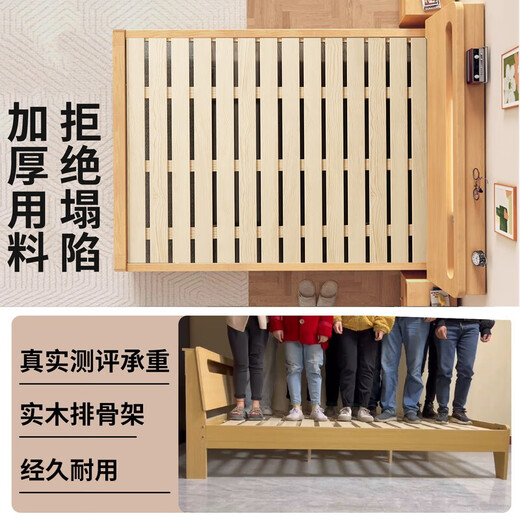 Tongxinya solid wood bed double bed master bedroom king bed pure solid wood 1.5 meters 1.8 meters single bed rental house bed wedding bed single bed (recommended by the store manager) 1.5*2 meters