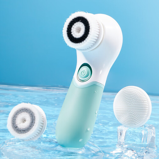 Gerllo Facial Cleansing Instrument Electric Facial Washing Artifact Soft-bristled Silicone Facial Cleansing Brush Facial Deep Pores and Blackheads AM201