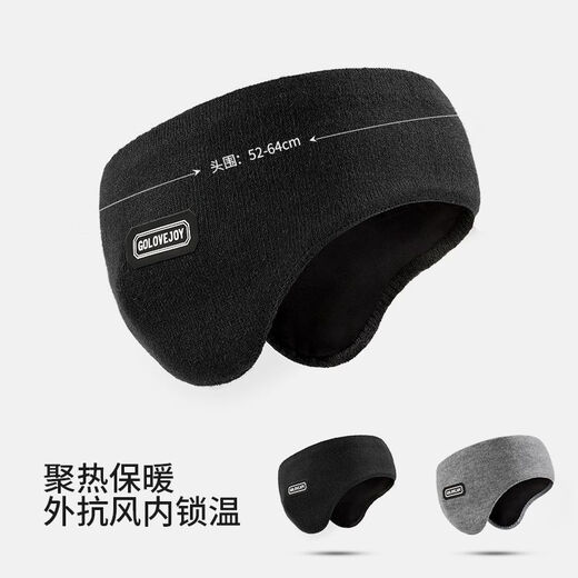 Earmuffs, outdoor winter headband, ear warmth, cold protection, forehead running, windproof ear protection, cycling plus velvet earmuffs for men and women, dark night black, mink velvet, comfortable, warm and velvet