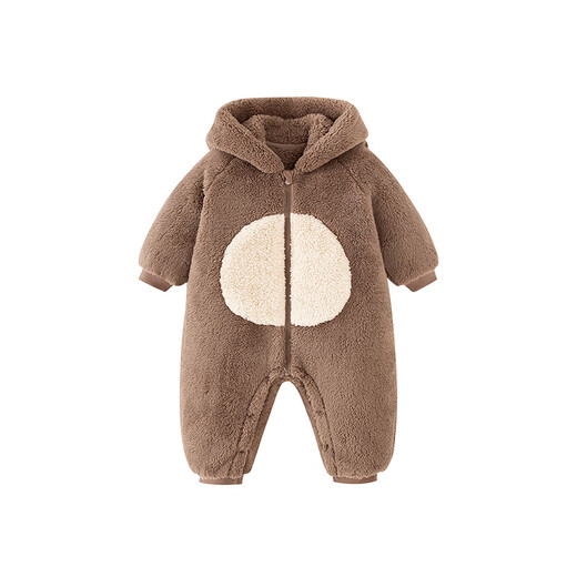 Minibala Antistatic Baby Clothes Baby Warm Coral Fleece Cute One-piece Romper