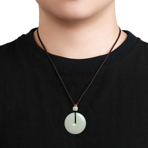 Phoenix Jewelry Natural Hetian Jade Peace Buckle Pendant Jade Necklace Jade Pendant Practical Birthday Gift for Boyfriend and Girlfriend