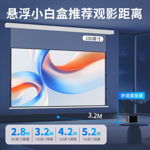 Fannit Photonenvorhang, elektrisch aufgehängt, Anti-Licht-Projektionsvorhang, im Haushalt eingebettet, versteckter Deckenbildschirm, Fresnel kann tagsüber verwendet werden, 100 Zoll, 120 Zoll, automatisch anhebbarer Projektorvorhang, aufgehängt, 100 Zoll (flach wie ein Spiegel), täglicher Synchronmotor, extrem weißes 8K-Photon