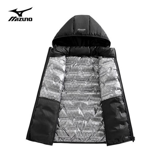Mizuno extérieur doudoune hommes automne et hiver à capuche épaule demi-manche léger polyvalent gilet coupe-vent veste chaude bleu foncé XL