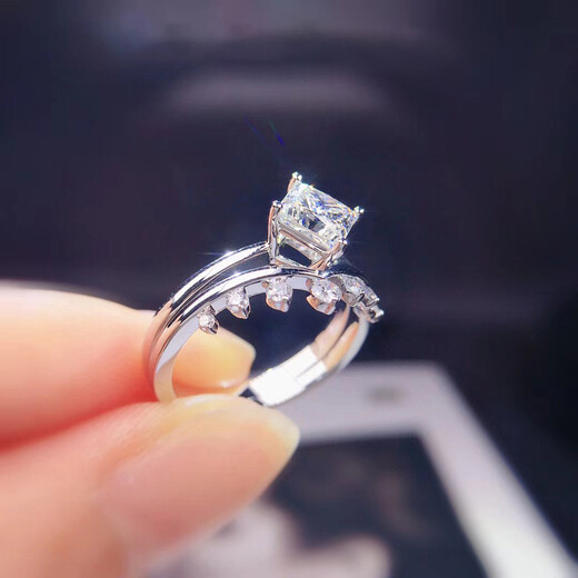 I Love Diamond Network GIA Loose Diamond Customized Princess Cut Diamond Ring Female Proposal Wedding Diamond Ring Special Shaped Diamond 30 Points 50 Points 1 Carat 70 Points E Color VS2 EX EX N