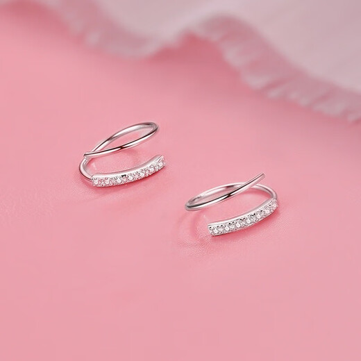 Holycat Cat in Arms 999 pure silver zircon spiral earrings for women niche high-end earrings cold style earrings jewelry birthday gift 999 silver zircon rotating earrings pair