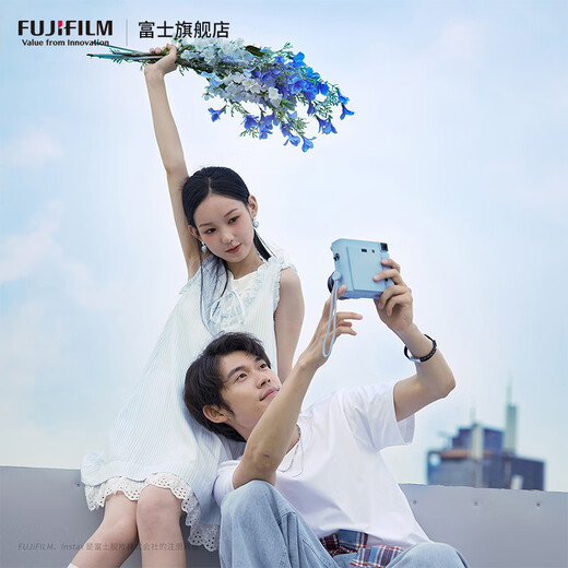 FUJIFILM Instax SQ1 Instant Imaging Camera Square Photo Paper Glacier Blue Package 1 Contains 40 sheets of white edge photo paper + peripheral accessories Official standard