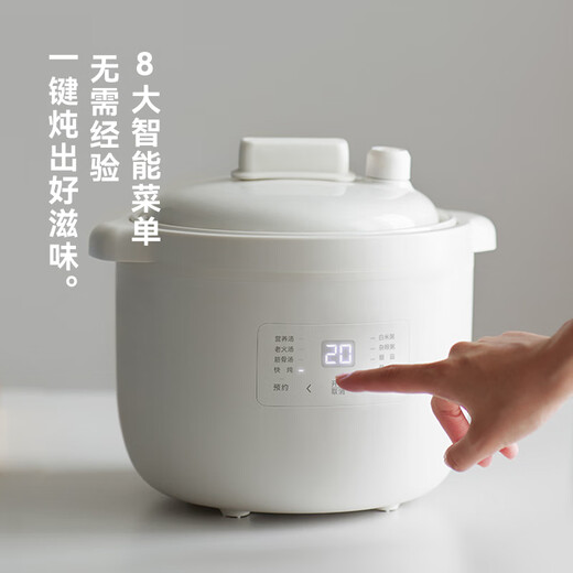 Olayks instant electric stew pot, household electric stew pot for 3-5 people, multi-functional, porridge, soup and food supplement, fully automatic white porcelain inner pot, micro-pressure direct stew 2.5L