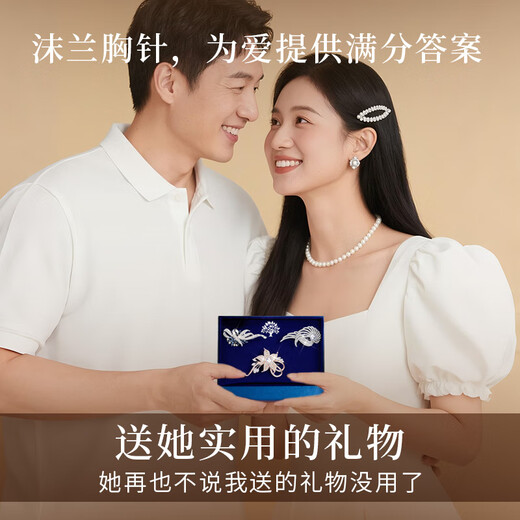 MOLADY Brooch Women's Three-piece Corsage Set Gift Box Light Luxury Best Friend Practical Birthday and Anniversary Gift for Girlfriend Gift Recommendation Three Team Outfits*Angel Wings Brooch*Jingsuda