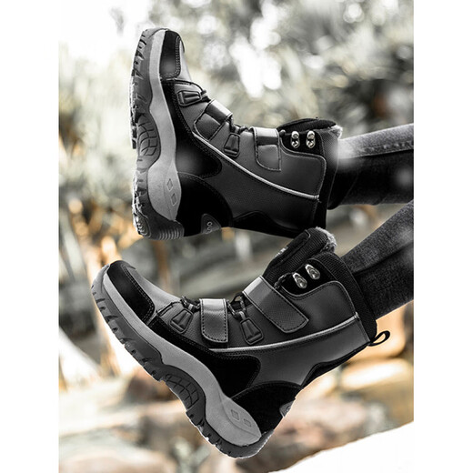 Qiyuemang Zapatos de algodón cálidos y engrosados ​​de Terciopelo de Invierno para Mujer, Botas de Nieve del Noreste para Exteriores, Impermeables y Antideslizantes, Zapatos de esquí de Suela Gruesa a Media Pantorrilla para Mujer 555 Beige (Modelo de Mujer) 36