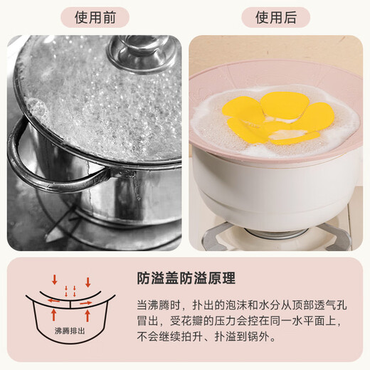 OTB anti-spill pot lid, food-grade silicone lid, high temperature resistance, removable soup pot, splash-proof and leak-proof household kitchen lid, clear sky blue