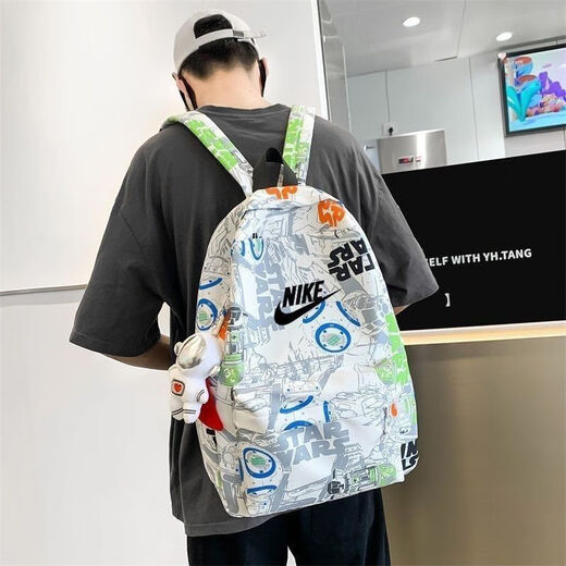 NBA VIBE-NIKE students' new graffiti schoolbags for boys and girls, primary school students, 3, 4, 5 and 6 students, junior high school boys and girls 610 black without pendants