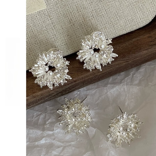 Handi s925 sterling silver pearl earrings for women 2025 summer light luxury high-end temperament and atmospheric earrings