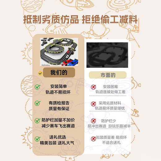 Bei Chuzhong children's toys boys 3-6-8 years old remote control electric track racing car 6-10-12 years old birthday gift 146 7.2m double racing track car gift box + free 10 electric brushes New Year's Day gift primary school children 34578 years old toy car