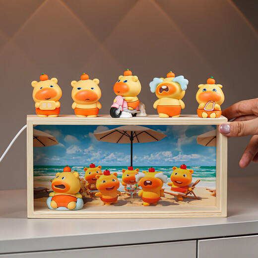 Yunya Capybara Dudu Lulu Children's Desktop Ornaments Cartoon Doll Hand Toy Boys and Girls Birthday Gift Night Light Treasure Lulu Seaside Vacation
