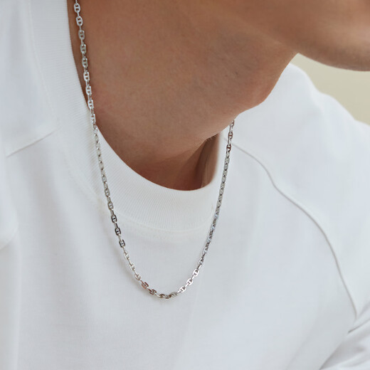Lukfook Jewelry Platinum 950 Day Chain Platinum Necklace Plain Chain Men's Price L19TBPN0031 50cm-17.64g (including labor cost 1764 yuan)