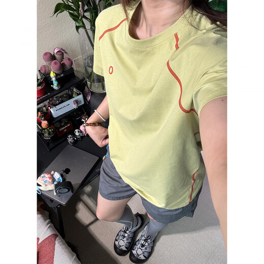 Yusenyi yellow-green anti-skin quick-drying short-sleeved men's and women's summer sweat-absorbent breathable sports cycling clothes half-sleeved outdoor cool T-shirt yellow-green upgraded version M