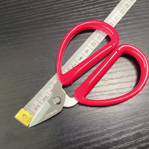 He Jiagong stainless steel plastic handle nail scissors, ultra-sharp hand scissors, small filament scissors, household short-blade scissors, stainless steel short-blade hand scissors (pack of 6)