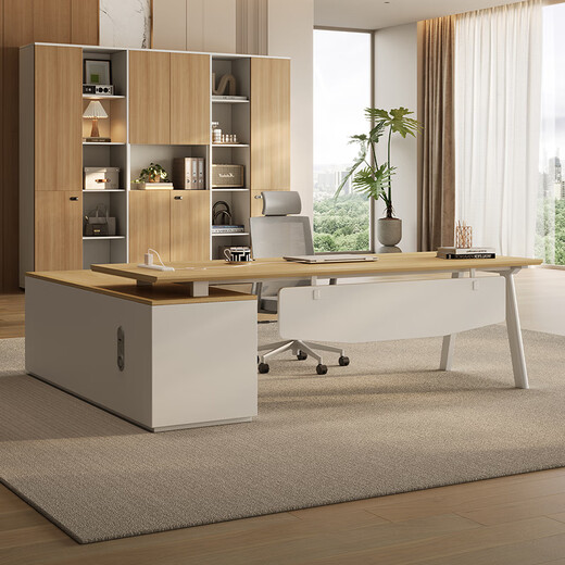 Mu Zhixiao simple modern boss office desk and chair combination single office furniture table executive desk supervisor table manager table 1.6 meters boss table