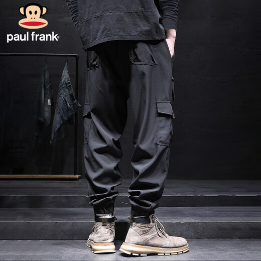 Paul Frank overalls men's autumn loose leggings men's trendy casual pants men's sweatpants black XL