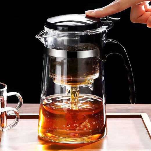 Kangpu Jia high temperature resistant elegant cup teapot household tea set one-click filter tea cup tea water separation glass teapot set one tea warehouse not recommended