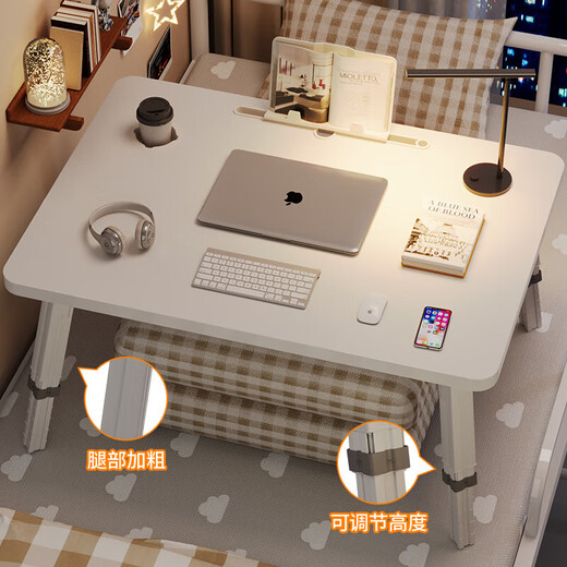 Wooden Shuangfu bed small table computer desk desk lift folding table bedroom office simple study table writing desk workbench